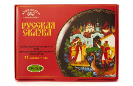 Краски акриловые, набор «Русская сказка», 11 цв. + лак