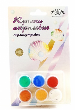 Краски акриловые перламутровые, набор 6 цветов, 18 мл