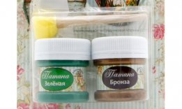 Патина финишная с кистью-спонжем, набор 2 цвета, 50 мл №1–№2