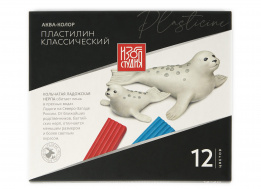 Пластилин классический "Изостудия" 12 цв, 240 г